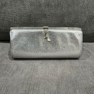 Silver Evening Bag Handbag Clutch Chain